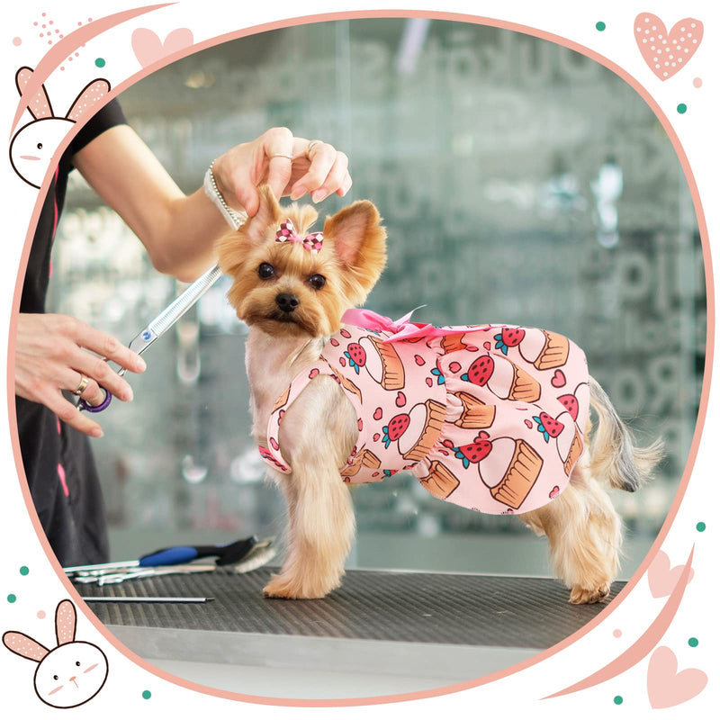 6 Pieces Puppy Dog Dress Pet Bowknot Princess Dress Puppy Floral Vest Skirt Pet Summer Dress Dog Cute Rosette Sundress Apparel for Small Dog Cat Pet (S) S