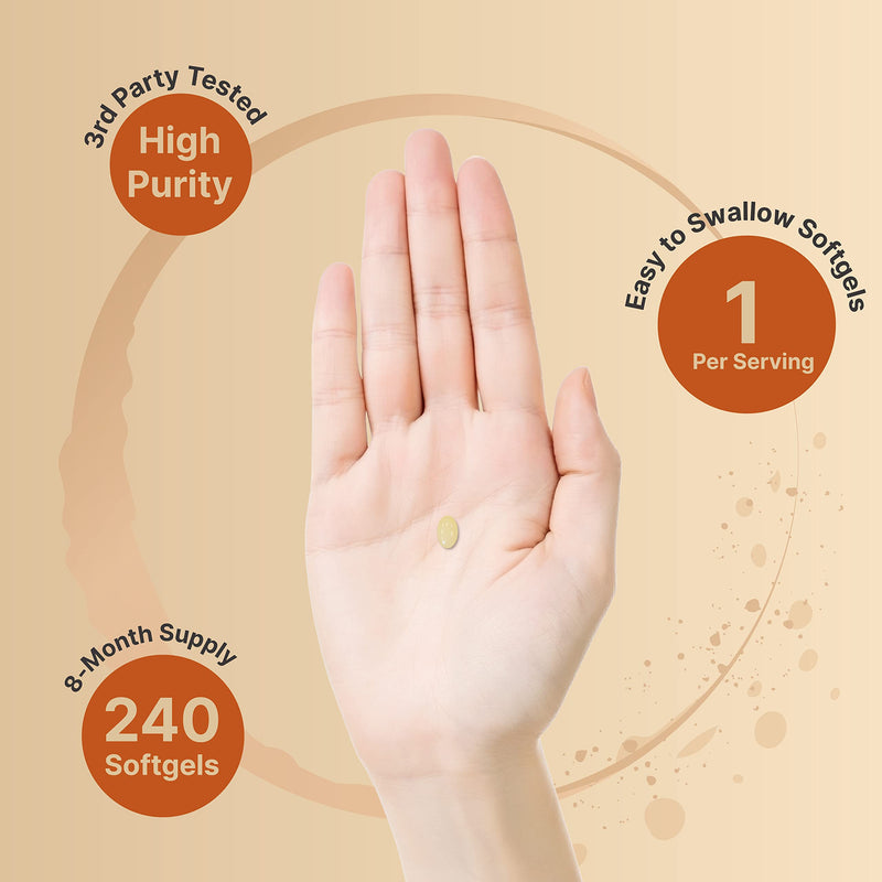 NatureBell Vitamin D3 5000 K2 (MK7) with Virgin Coconut Oil, 240 Softgels, 100mcg, 2 in 1 Support, Duo-Ack | 8 Months Supply | Third Party Tested, Non GMO & No Gluten D3 K2 5,000 IU 240 Count (Pack of 1) - BeesActive Australia