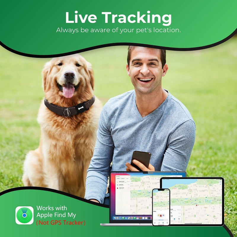 Nasuanata Smart Tag, MFi Certified Tracker for Dogs and Cats, Works with Find My (iOS Only), Black - BeesActive Australia