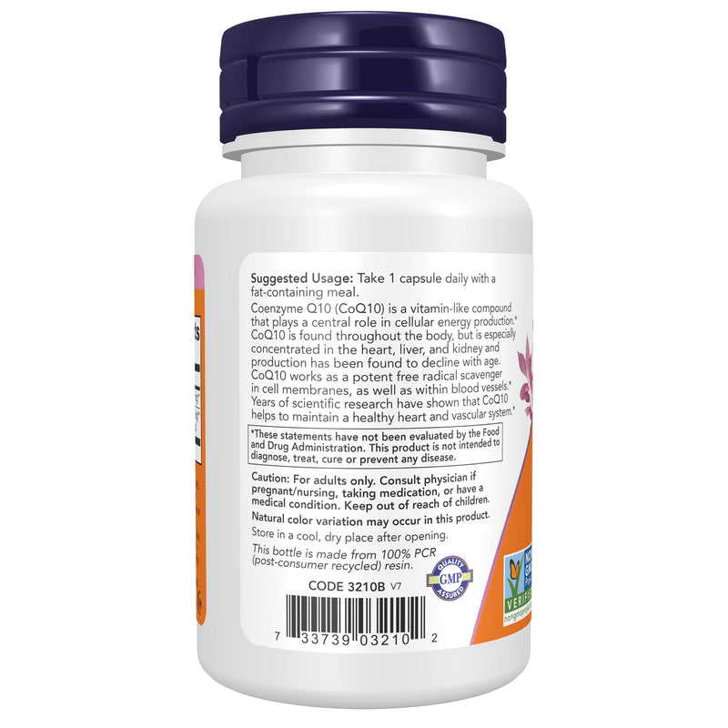 NOW Foods Supplements, CoQ10 100 mg with Hawthorn Berry, Pharmaceutical Grade, All-Trans Form produced by Fermentation, 30 Veg Capsules 30 Count (Pack of 1)