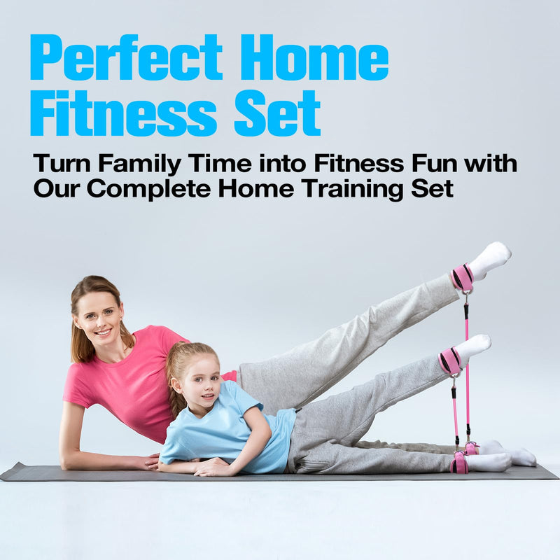 Ankle Resistance Bands with Cuffs, Ankle Bands for Working Out,Ankle Strap with 4PCS Exercise Band,Booty Workout Equipment for Kickbacks Hip,Butt Training Equipment for Women Legs PINK - BeesActive Australia