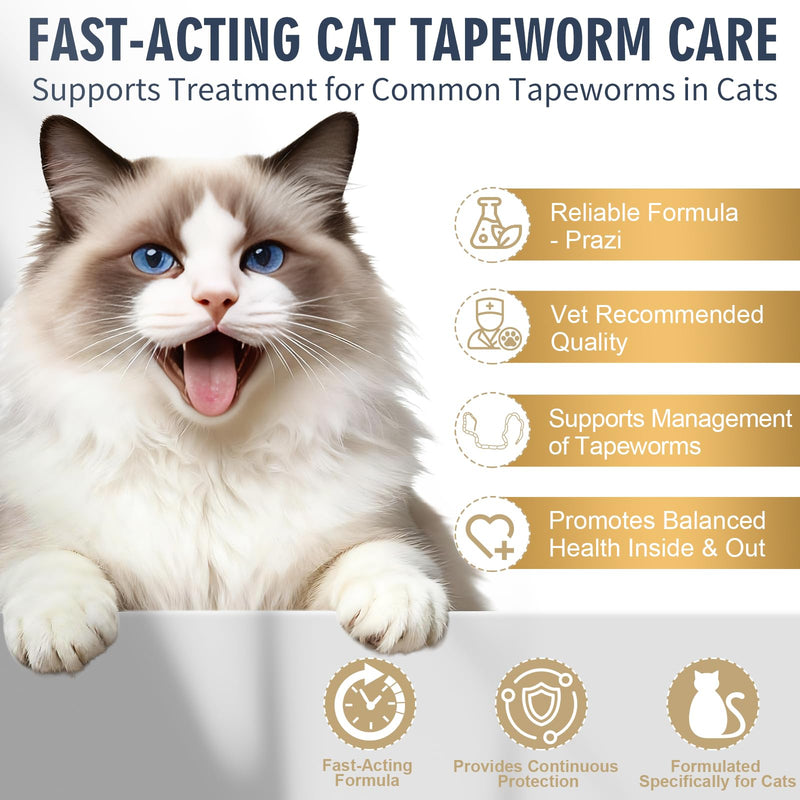 Dewormer for Pets, No More Tapeworms in Cats,Tapeworm Support Liquid Formula, 100 ml, Chicken Flavor
