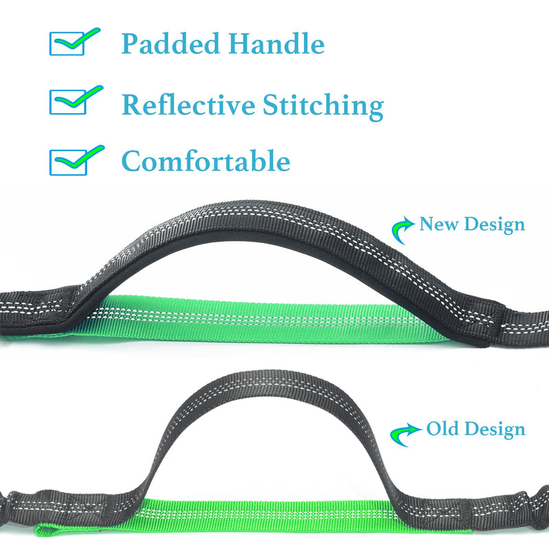 Hands Free Dog Leash for Running, Walking, Hiking, Durable Dual-Handle Bungee Leash with Reflective Stitching and an Adjustable Waist Belt, for Up to 150 lbs Large Dogs (Medium/Large, Black) Medium/Large