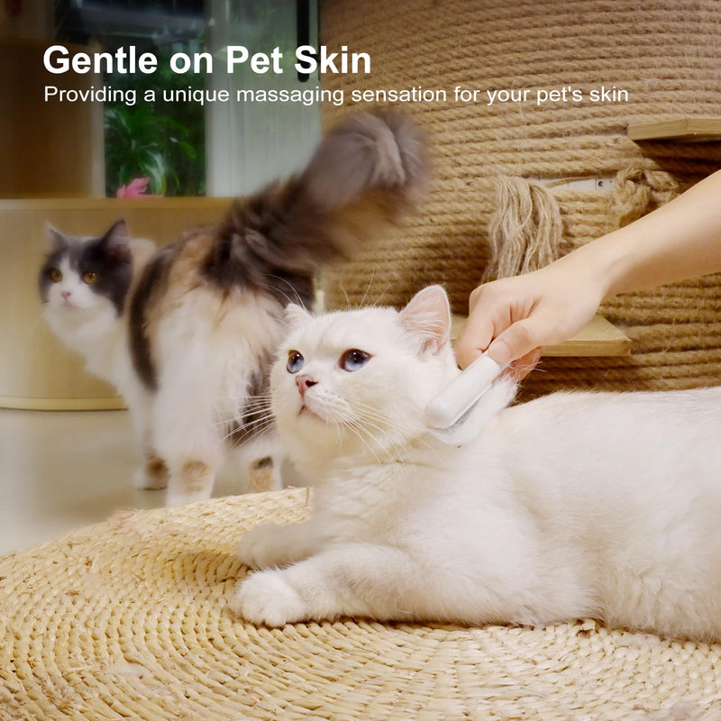 3 Packs Cat Combs,WUSOLIBON Rounded Stainless Steel Teeth, Smooth Tips for Removing Loose Hair, Pet Massage Tool for Long&Short-Haired Pets,Removing Flea and Lice,Suitable for Cats/Dogs(White) - BeesActive Australia