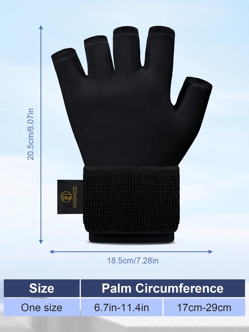 highco Hand Ice Pack Cooling Ice Glove for Pain Relief,Hot&Cold Therapy Hand Wrist Ice Pack Wrap for Arthritis Glove-black
