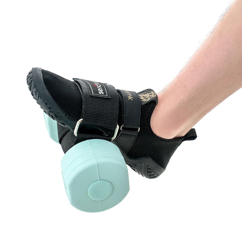 Feet Dumbbell Attachment, Tibialis Trainer Ankle Straps for Feet Weight Lifting Shin Splint, Hamstring Curls, Leg Curl Attachment at Home Gym Equipment Black-2pcs - BeesActive Australia