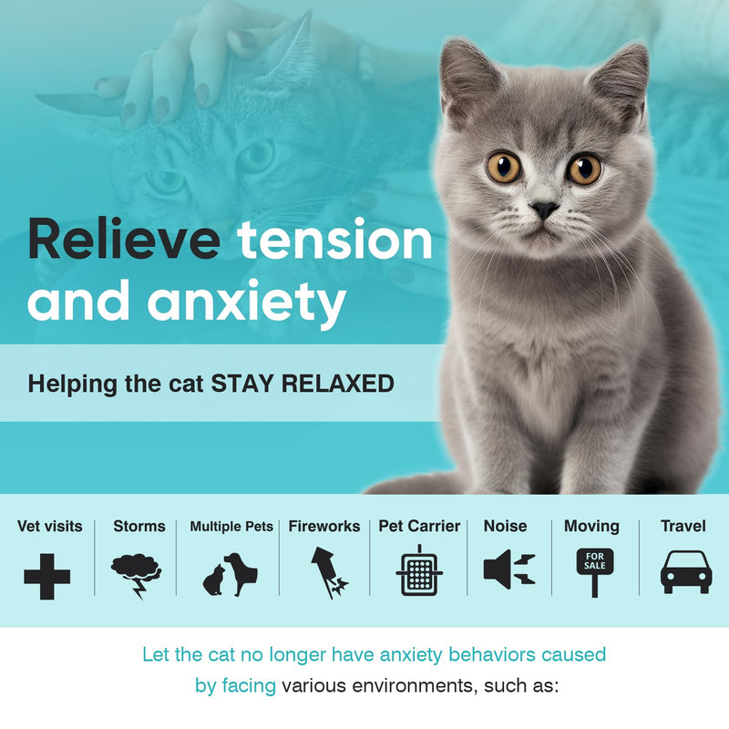 Calming Collar for Cats 6 Pack Cat Calming Pheromones Collar Stress and Anxiety Relief for 30 Days Pheromone Collars Adjustable Calm Care Products Anti Aggression Stop Meowing Relaxer for Cats in Heat Black