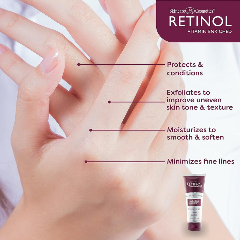 LIVAURA Retinol Anti-Aging Hand Cream – The Original Brand For Younger Looking Hands –Rich, Velvety Conditions & Protects Skin, Nails & Cuticles – Vitamin A Minimizes Age’s Effect on Skin (Women's) Women's Hand Cream
