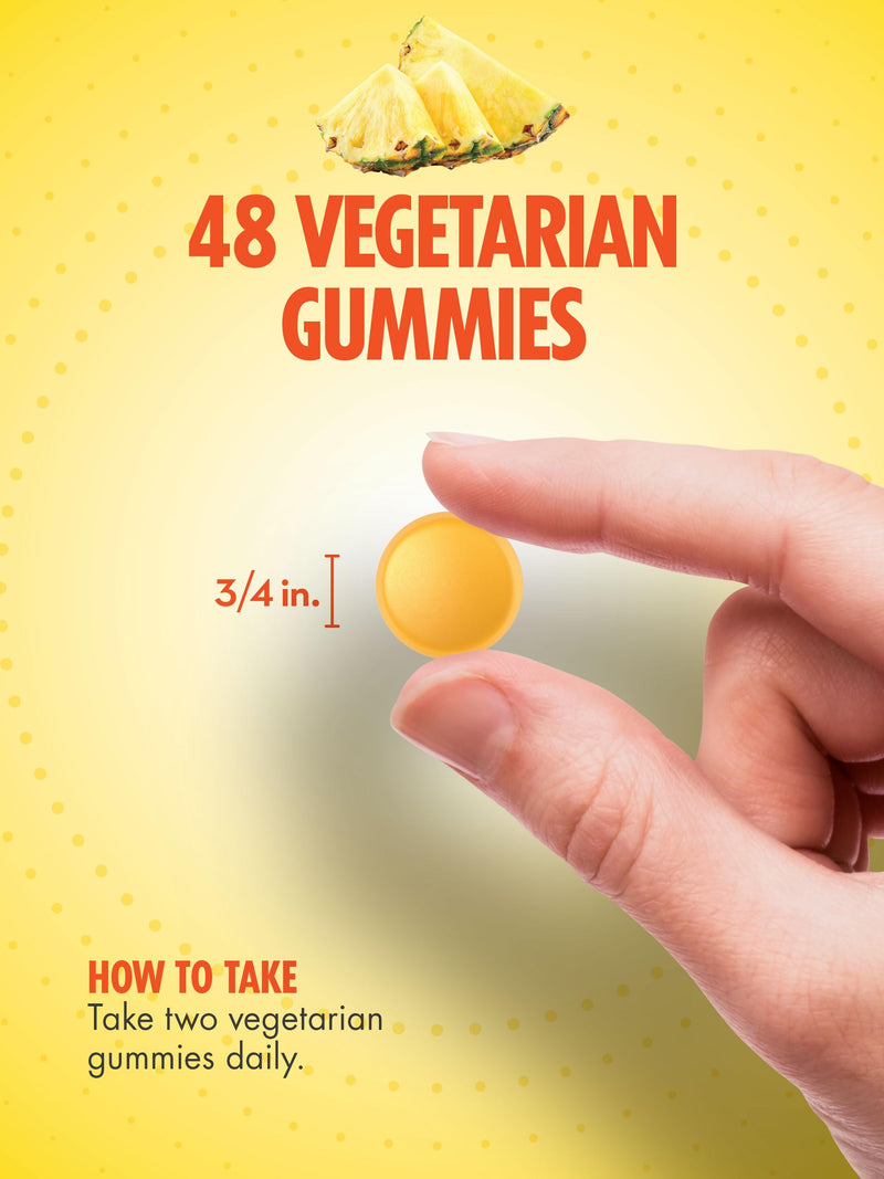 Sundance Vitamin D3 Gummies | 2000 IU | 48 Count | Pineapple Flavor | Vegetarian, Non-GMO, and Gluten Free Supplement