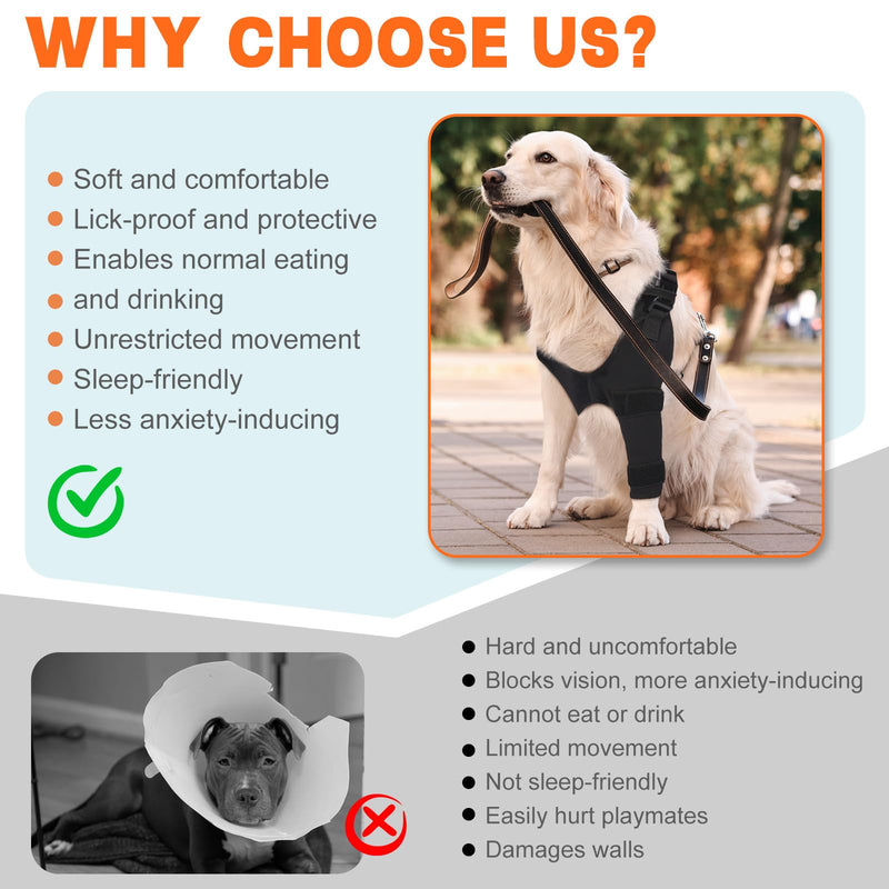 Dog Elbow Protector Brace Sleeve for Arthritis Pressure Sores Dysplasia Calluses– Breathable Adjustable Dog Front Leg Sleeve Anti-Licking for Post-Surgery Care Recovery(Left Leg, L) Large Left Leg