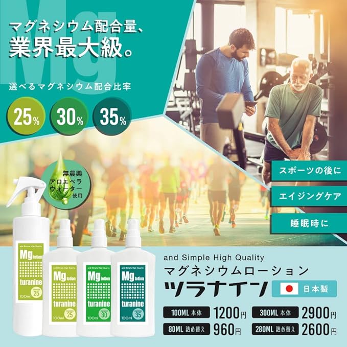 AndSH Magnesium Spray Tulanine 3.4 fl oz (100 ml) Concentration 35% / Chubby - BeesActive Australia