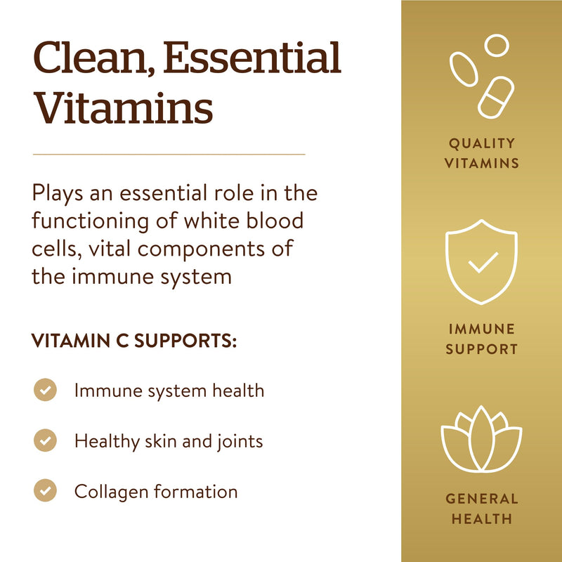 Solgar Vitamin C 1000 mg, 100 Vegetable Capsules - Antioxidant & Immune Support - Overall Health - Healthy Skin & Joints - Bioflavonoids Supplement - Non-GMO, Vegan, Gluten Free, Kosher - 100 Servings - BeesActive Australia