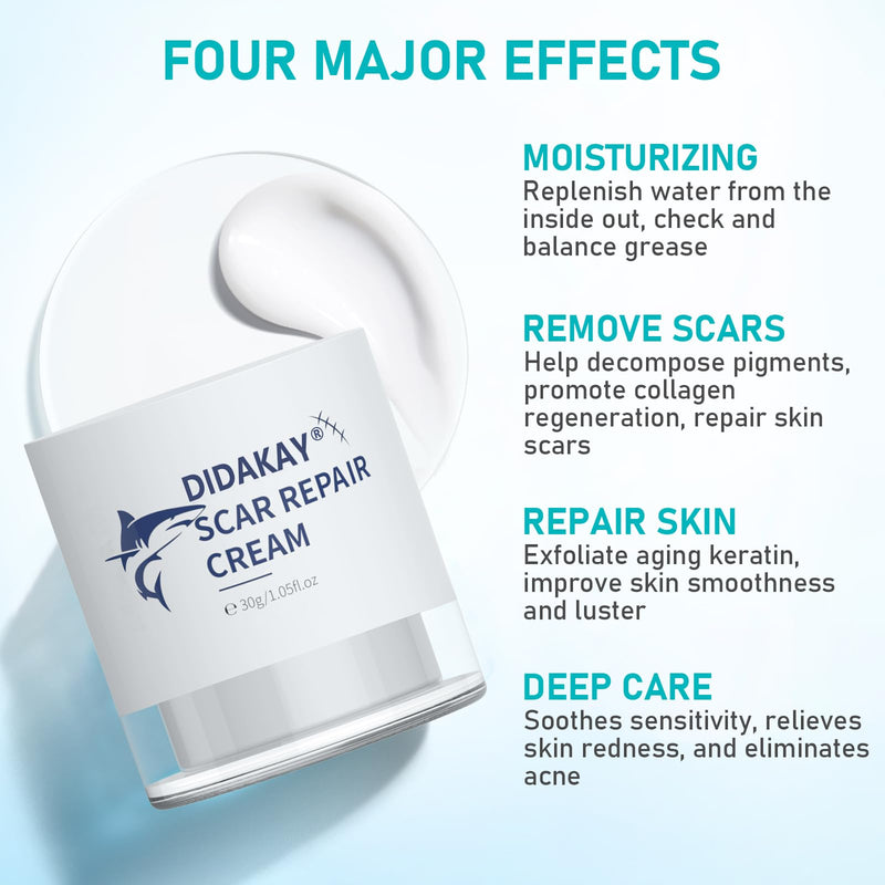Advanced Scar Cream, Repair scar cream for Old and New Scars, Scar Removal Cream for Surgical Scars, Stretch Marks, C-Section, Keloids, Injury, Acne, and More 1.05 oz(30g)
