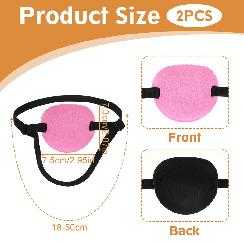2pcs Eye Patch for Dogs, Adjustable Dog Eye Patch, Soft and Comfortable Eyes Patches, Used for Postoperative Eyes Injuries in Medium and Large Dogs, Rose red