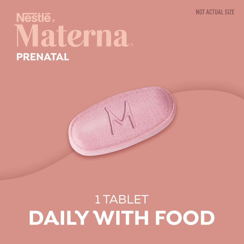 Materna Nestle Prenatal Postpartum Vitamin & Mineral Supplement 100 Tablets | 23 Essential Vitamins and Minerals, 100 Percent RDA Of Folic Acid