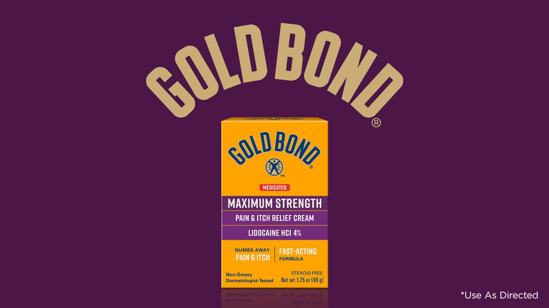 Gold Bond Medicated Maximum Strength Pain & Itch Relief Cream, Lidocaine 1.75 Ounce (Pack of 1) New Packaging