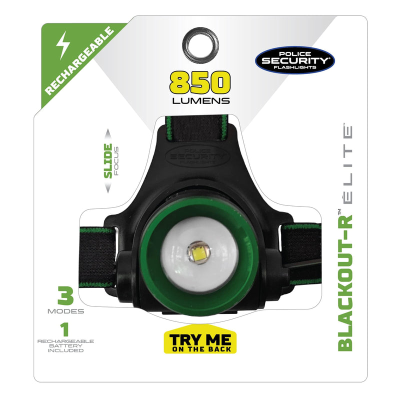 Police Security Blackout-R Headlamp Flashlight - Ultra-Bright Rechargeable Headlamp 850 Lumens