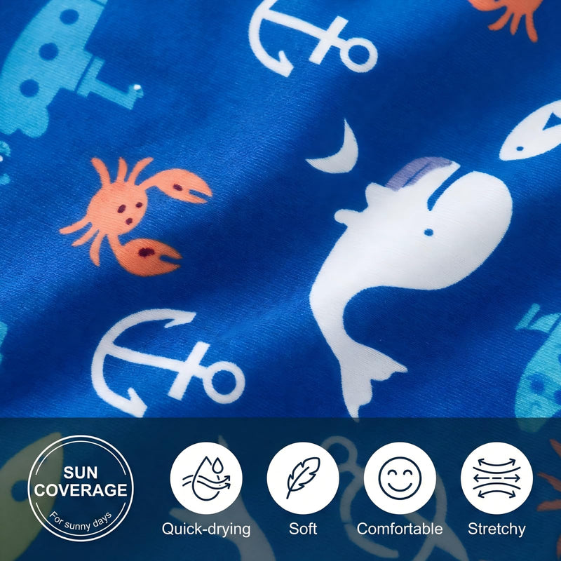 Floatie Swimsuit for Toddlers Boys Girls Floating Bathing Suit Baby Kids Float Learn to Swim Suit Floatation Beach Pool 1-6Y 2-3 T Blue Sea - BeesActive Australia