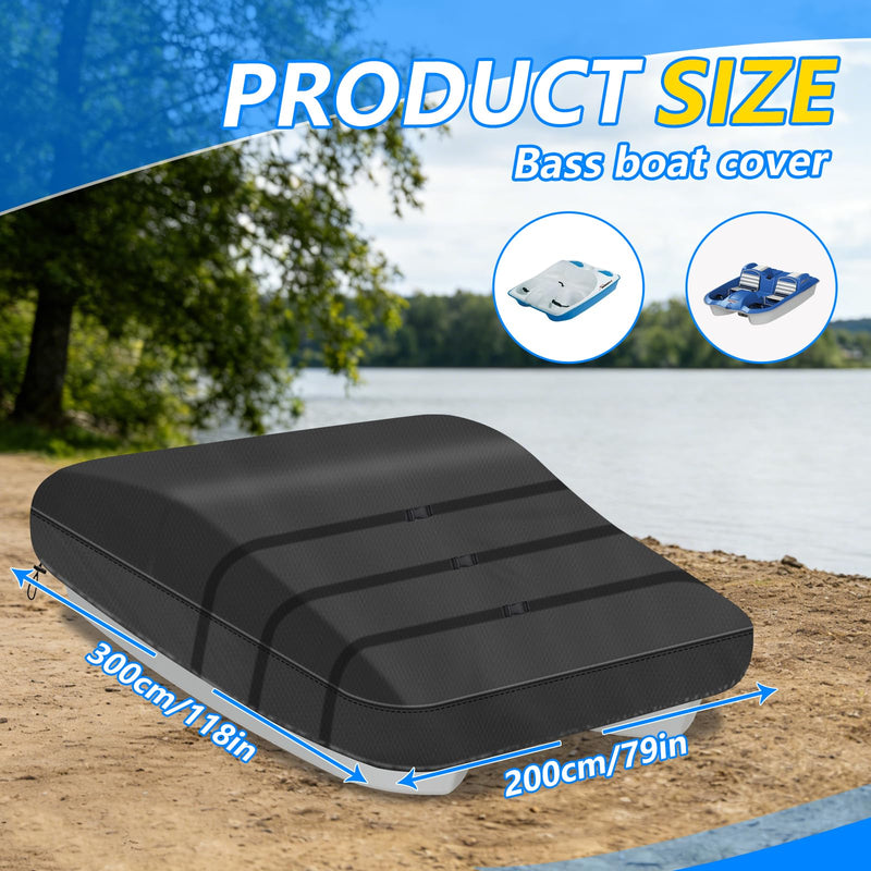 Paddle Boat Cover, Durable Outdoor Pond Boat Chair Cover,600D Heavy Duty Waterproof/UV Protective Covers for Prowler Bass Boat, All-Weather, Black - BeesActive Australia