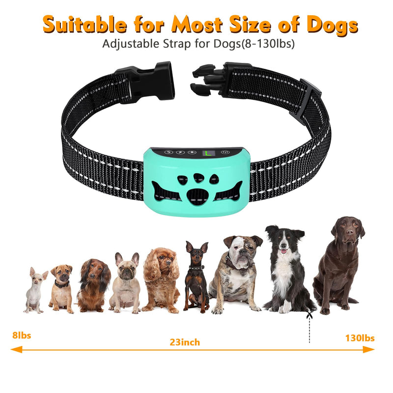 Dog Bark Collar, Anti Bark Collars for Large Medium Small Dogs with 7 Level Sensitivity Adjustable and 4 Stop Barking Modes, Rechargeable Bark Collar No Shock for Dogs with Beep Vibration Shock yellowgreen - BeesActive Australia