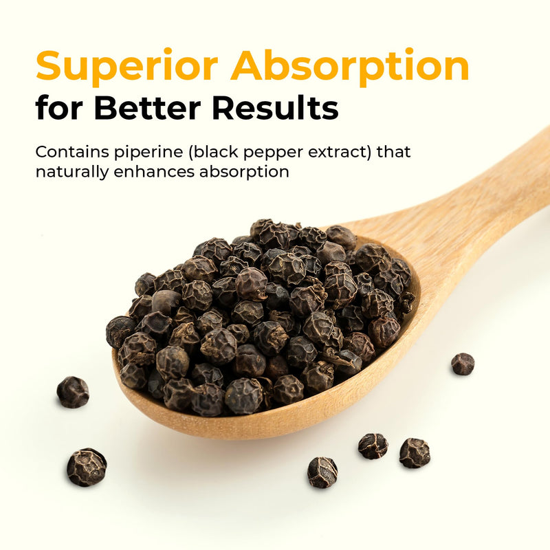 Turmeric Curcumin with Black Pepper Extract (Piperine) - 120 Veggie Tumeric Capsules - Premium 95% Standardized Curcuminoids - High Absorption & Potency - Joint Support Supplement