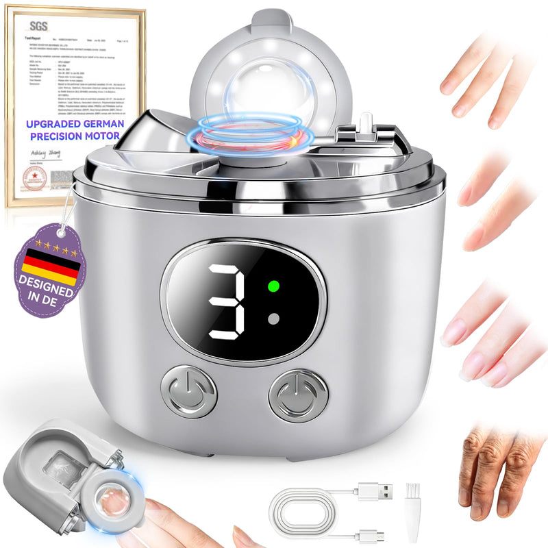 2026 Pro 6.0 Upgraded Electric Nail Clipper【Top1 German Motor +56% Power】【3 Speeds & Double Mouth Blade】【LED Light & Magnifier Assistance】Clear Vision, Precise Trimming (Suitable for Families,Seniors) Gray