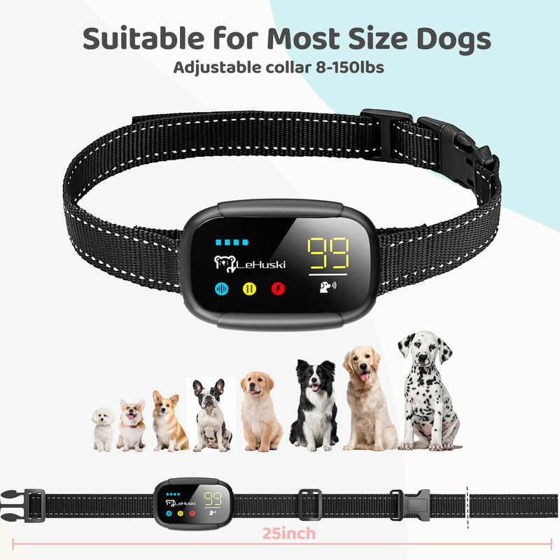 Dog Bark Collar Effective No Bark Training for Dogs of Large Medium and Small Rechargeable Anti Bark Collar for Dogs Automatic Bark Collar with 5 Adjustable Sensitivity Beep and Vibration Modes Black - BeesActive Australia