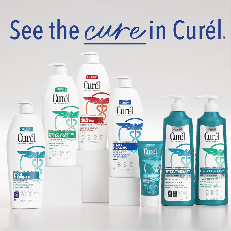 Curel Ultra Healing Intensive Fragrance-Free Lotion For Extra-Dry Skin, Ideal for Sensitive Skin, Cruelty Free, Paraben Free, Dermatologist Recommended, 6 Oz, Pack of 3 6 Fl Oz (Pack of 3)
