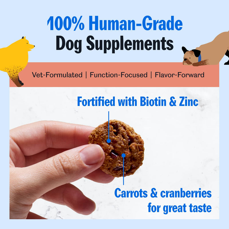 PetPlate Up to Fluff Soft Chews for Dogs, Skin & Coat Support, USDA Organic Supplement, Grain-Free, Human-Grade, Includes Salmon Oil and Biotin, Pet Supplies (Pack of 1, 9.8 Ounce) - PawsPlanet Australia