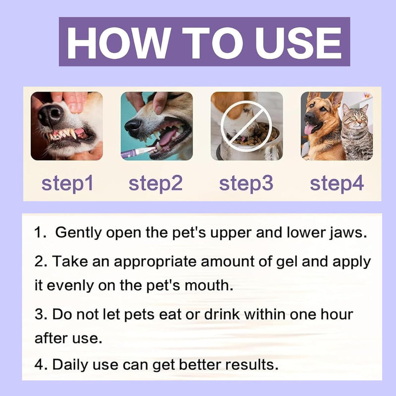 3Pcs Pet Oral Repair Gel, Dog Oral Repair Gel, Pet Breath Freshener for Cats and Dogs, Removes Tartar, Keeps Breath Fresh, Strengthens Teeth, Without Brushing - BeesActive Australia