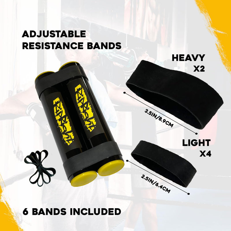 RipStick, Workout Equipment for Joint Rehab, Shoulder and Resistance Training, Muscle Building and Core Workout Equipment with 6 Adjustable Resistance Bands Black/Yellow - BeesActive Australia