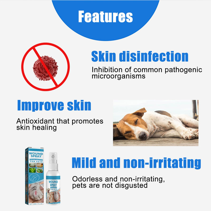 Pet Wound Care Spray,Cat Pet Waterproof Liquid,Pet Liquid Bandage,30ML,1PC,Treatment and Repair of Skin Scratch Wounds in Dogs and Cats Deep Blue