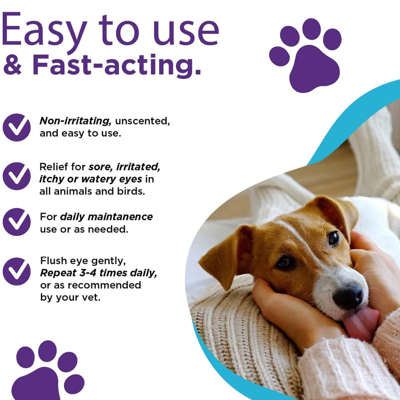 PET Eye Drops for Dogs and Cats, Dog and Cat Eye Rinse, Gentle Formula to Soothe Eye Infection Allergy, Dog Tear Stain Cleaner, Safe for All Animals - BeesActive Australia