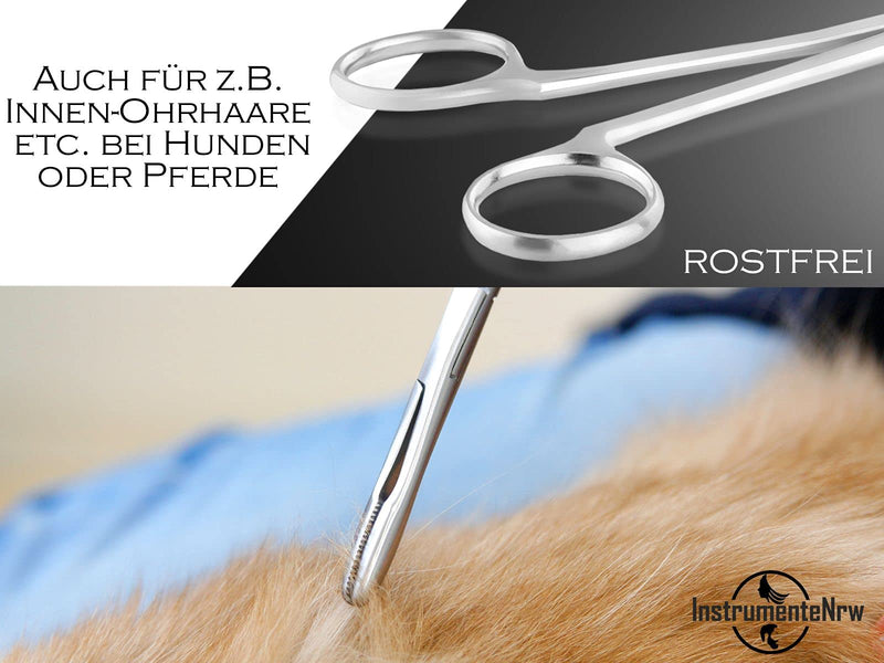 InstrumentNrw Plucking Tongs for Dog Ears Hair Tongs Dog Hair Plucking Tongs Animal Hair Remover Stainless Steel Rustproof with Internal Serrations without Lock in Professional Quality (16 cm) 16 cm - BeesActive Australia