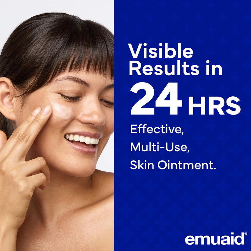 emuaid Ointment for Eczema and Psoriasis Relief, Reduces Itching, Pain, Swelling, Regular Strength Treatment for 100+ Skin Conditions, Steroid and Chemical-Free, Suitable for All Ages, 0.5oz 0.5 Ounce - BeesActive Australia