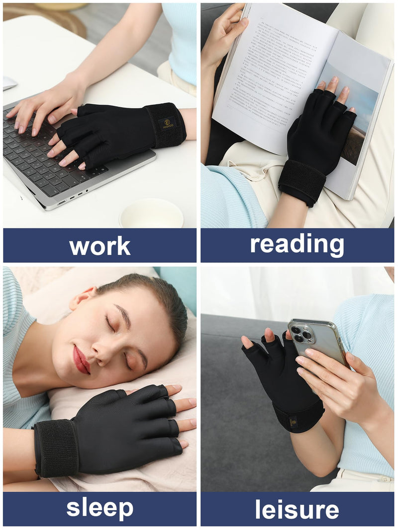 highco Hand Ice Pack Cooling Ice Glove for Pain Relief,Hot&Cold Therapy Hand Wrist Ice Pack Wrap for Arthritis Glove-black
