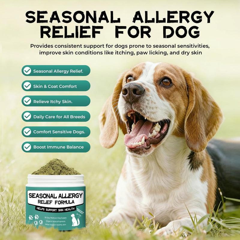 Quercetin & Bromelain for Dogs, Seasonal Allergy Relief for Dog, Itch & Skin Relief, Skin & Coat Supplement with, Supports Immune System, Boost Immune Balance