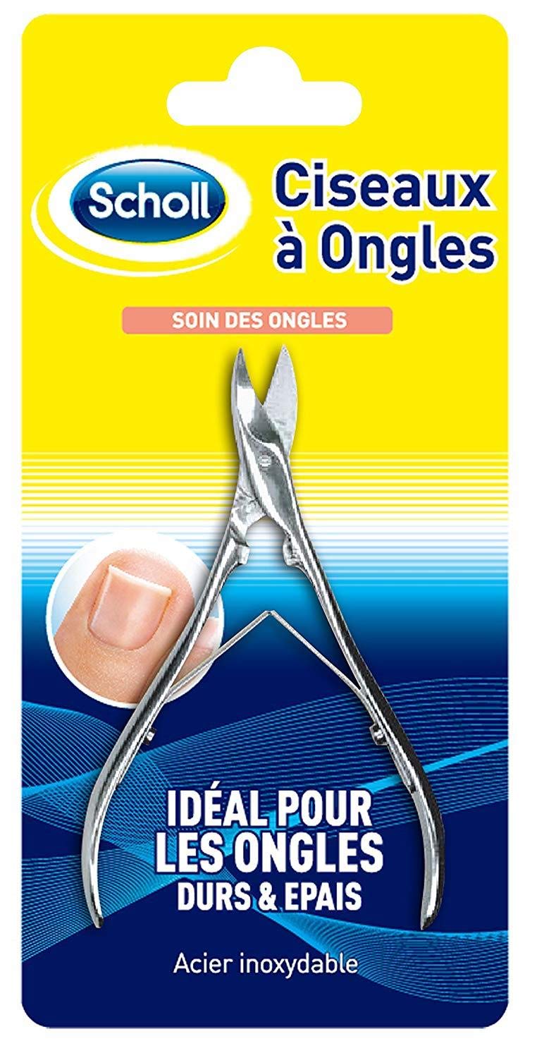Scholl Nail Care Toe Nail Scissors - Heavy Duty Stainless Steel Nail Clippers and Cutter for Thick Nails, Precision Toenail and Fingernail Trimming Tool, Dual-Action Pedicure Tool, Durable, 1 Unit