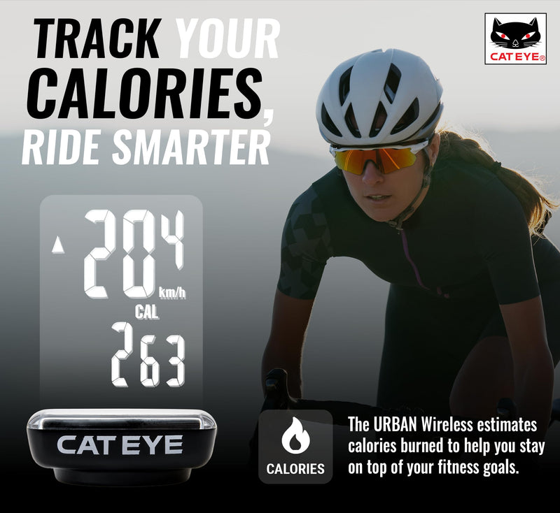 CATEYE Urban Wireless Bike Computer – Analog Speedometer & Odometer with Calorie Tracking, FlexTight™ Mount, Auto Start/Stop, Programmable Odometer & Easy Setup for All Bikes