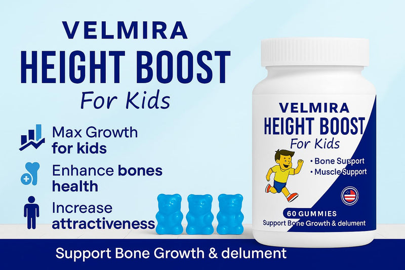 Velmira® Heightener Gummies for Bone Health & Development Support – Essential Vitamins & Minerals, Easy-to-Chew Gummies for Kids, Teens & Adults (Ages 5+)