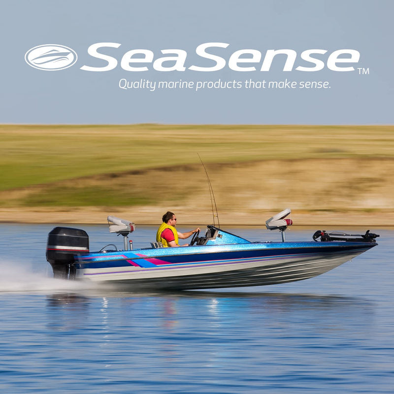 SeaSense Telescoping All-Round Stern Light - - 2 Nautical Mile Range - Adjustable, Stowable Chrome Light for Boats, Kayaks, Canoes & Pontoons up to 39 Feet - Meets USCG Requirements black w/ black nylon base (26" TO 48") - BeesActive Australia