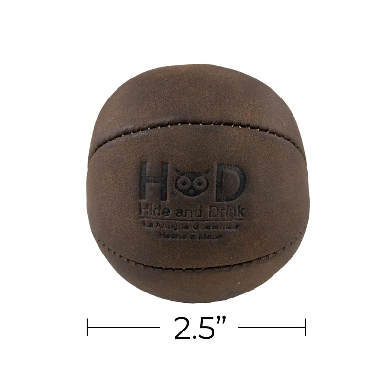 Hide & Drink, Stress Ball, Relieve Fidgeting and Anxiety, Exercise Hand, Squishy Tension Accessory, Great for the Office, Classic Style, Full Grain Leather, Handmade, Bourbon Brown