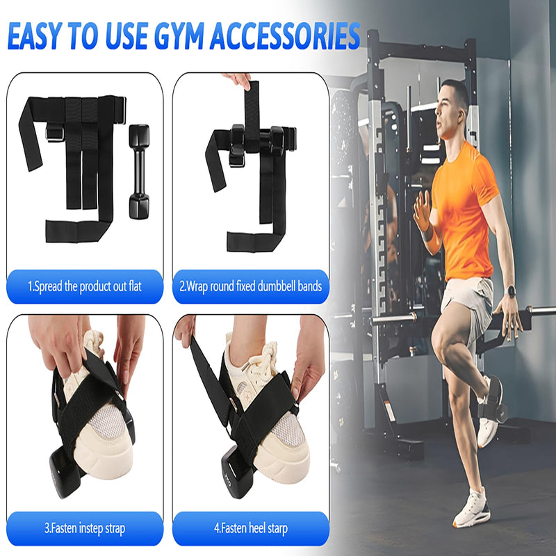 Dumbbell Foot Attachment Adjustable Ankle Weight Straps for Leg Workouts, Tibialis Trainer Hip Flexor Exercises Secure Fit for Hamstring Curls, Leg Extensions Home Gym Training - BeesActive Australia