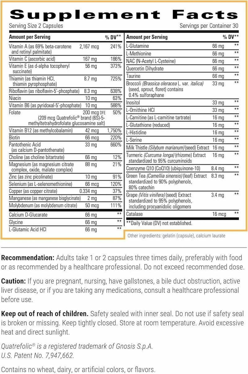 Integrative Therapeutics Detoxification Factors - Liver Supplement for Detoxification Pathway Support* - Includes Vitamins A & C - Dairy-Free - 60 Capsules (30 Servings) 60 Count (Pack of 1)