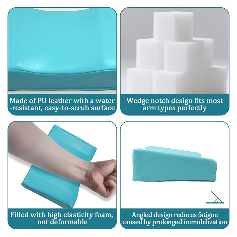Arm Support Cushion for Injections Infusion, Phlebotomy Supplies Support Pillow, High-Density Foam Positioning Cushion, Ergonomic PU Arm Slot Pad for Nursing Care, Clinics, Home Healthcare (Blue) Blue B - BeesActive Australia