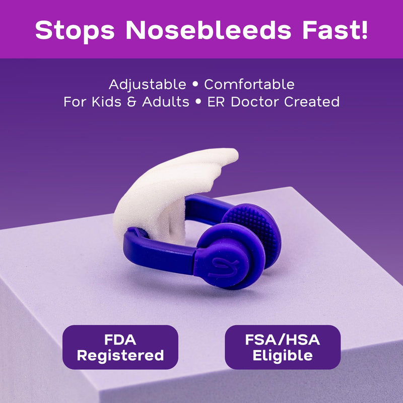Nosebleed Rescue for Adults – Hands-Free Nasal Relief, Stop a Nosebleed Fast – ER Doctor Designed for Healthcare Pro, Sports & Home Use – 1 Reusable Device with 7 Sponges & Case Starter Kit (1 unit) Adult