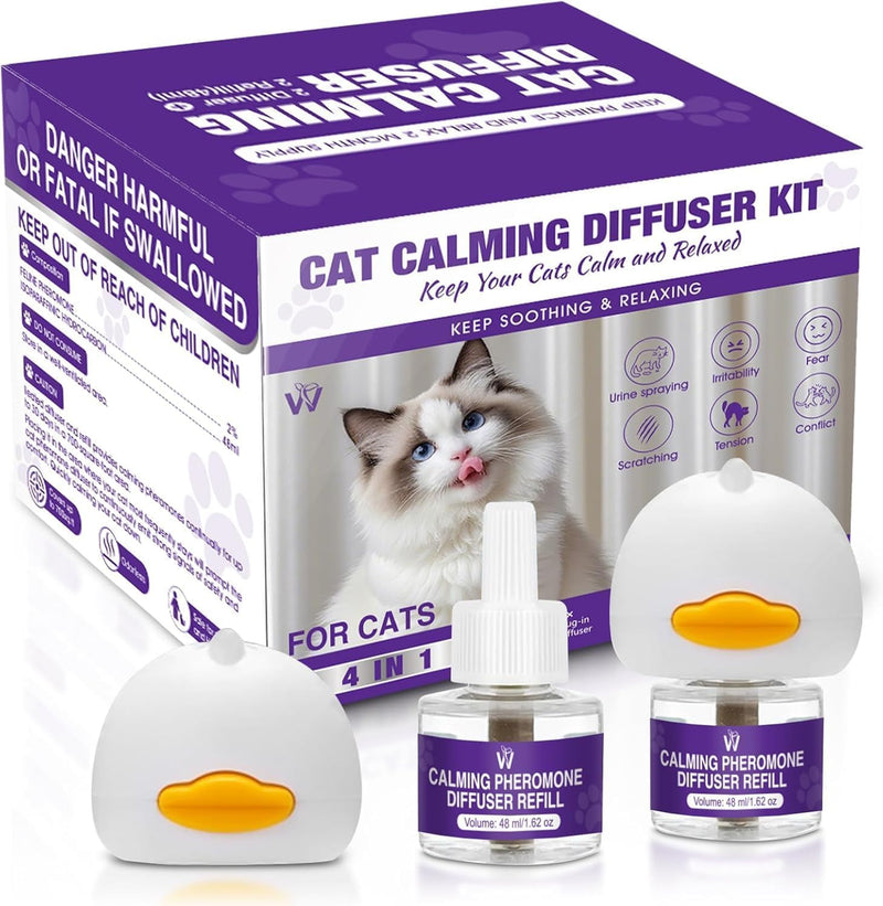 2Pack Cat Calming Diffuser - Multicat Effective Solution to Stress & Aggression, Suitable for Home Use
