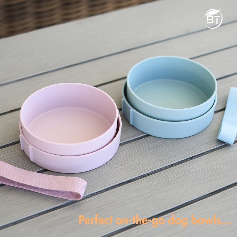 Barkin’ Trails Travel Dog Bowls, Portable Dog Bowls, Outdoor dog water bowl, BPA-Free Dog Food and Water Bowl Set, Food Grade Plastic Dog Travel Bowl, Dog camping essentials, Travel Dog Food Container Standard Icy Blue - BeesActive Australia