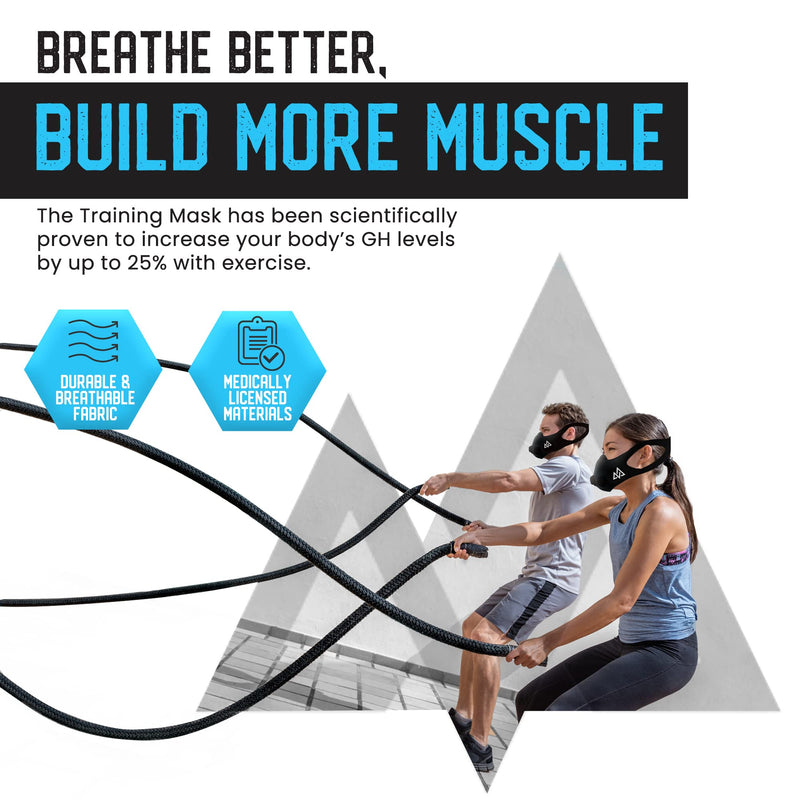 TRAININGMASK 2.0 - Elevation Training Mask for High Altitude Endurance & Breathing Workouts - Ideal for Running & Cardio BLACKOUT Small