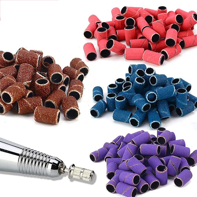 Professional Sanding Band Nail Manicure 80/120/180/240 Grit File Sand Piece Set Nail Drill Bit Manicure Tool Nail Drill Sanding Band Manicure Sanding Band Nail Polish Accessories - BeesActive Australia
